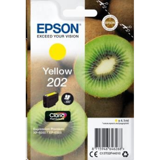 EPSON ink bar Singlepack "Kiwi" Yellow 202 Claria Premium Ink 4,1 ml EPSON ink bar Singlepack "Kiwi" Yellow 202 Claria Premium Ink 4,1 ml