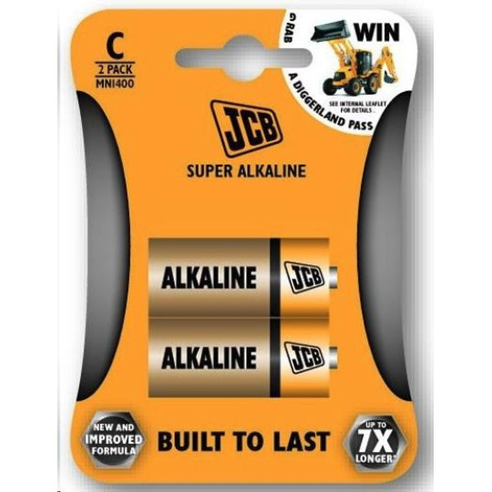 JCB SUPER alkalická baterie LR14, blistr 2 ks JCB SUPER alkalická baterie LR14, blistr 2 ks