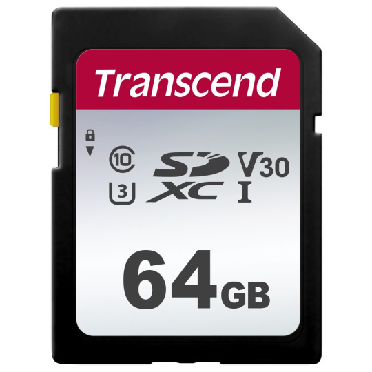 TRANSCEND SDXC karta 64GB 300S, UHS-I U3 V30 (R:95/W:45 MB/s)