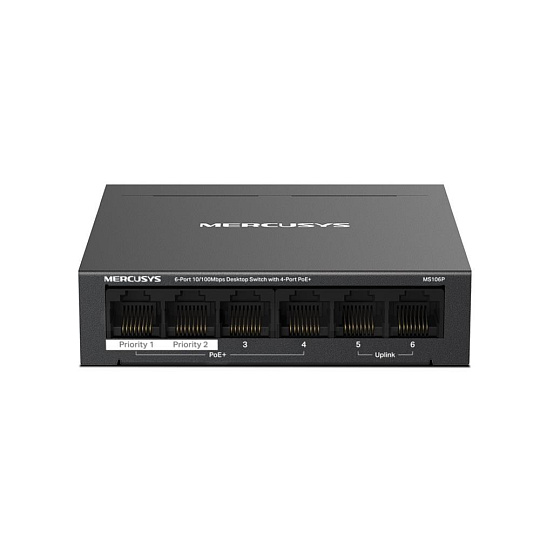 MERCUSYS switch MS106P (6x100Mb/s,4xPoE+,67W,fanless) MERCUSYS switch MS106P (6x100Mb/s,4xPoE+,67W,fanless)