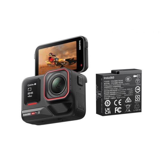 BAZAR - Insta360 Ace Pro 2 akční kamera, snímač 1/1,3", optika Leica, 8K při 30 FPS + akumulátor - Rozbaleno