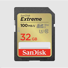 SanDisk SDHC karta 32GB Extreme (100 MB/s Class 10, UHS-I U3 V30) SanDisk SDHC karta 32GB Extreme (100 MB/s Class 10, UHS-I U3 V30)
