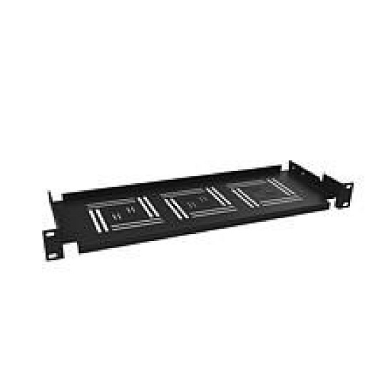 Police 19" 1U 150mm ukládací plato BK úchyt na přední lišty UP-01-B