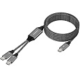 PREMIUMCORD Nabíjecí kabel USB-C, 2xUSB-C na USB-C, 100W, 1m, černá