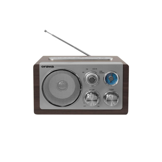 Orava RR-29 A rádio, 1 x 3,5W, AM / FM rádio, USB, AUX vstup, SD karta, hnědá / stříbrná Orava RR-29 A rádio, 1 x 3,5W, AM / FM rádio, USB, AUX vstup, SD karta, hnědá / stříbrná