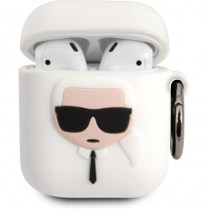 Karl Lagerfeld Karl Head pouzdro Airpods 1/2 bílé Karl Lagerfeld Karl Head pouzdro Airpods 1/2 bílé