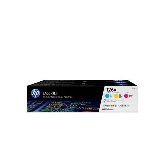HP 126A CMY 3-pack LJ Toner Cart, CF341A (1,000 / 1,000 / 1,000 pages)