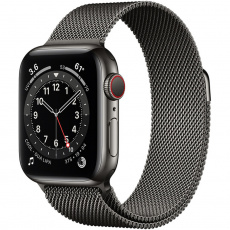 Apple Watch Series 6 Cellular 40mm grafitová ocel s grafitovým milánským tahem Apple Watch Series 6 Cellular 40mm grafitová ocel s grafitovým milánským tahem