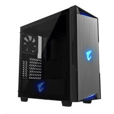 GIGABYTE skříň case GB-AC300G, RGB Lighting, bez zdroje, transparentní bok, Mid tower