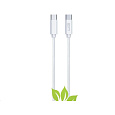 WG - Datový kabel Type-C (male) to Type-C (male) / 2m / 3A / cotton braided ECO / white