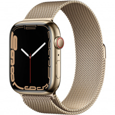 Apple Watch Series 7 Cellular 41mm zlatá ocel se zlatým milánským tahem Apple Watch Series 7 Cellular 41mm zlatá ocel se zlatým milánským tahem