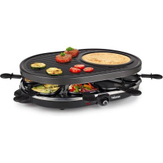 Tristar RA-2731 raclette grill, 1400 W, 5in1, pro 8 lidí, černý