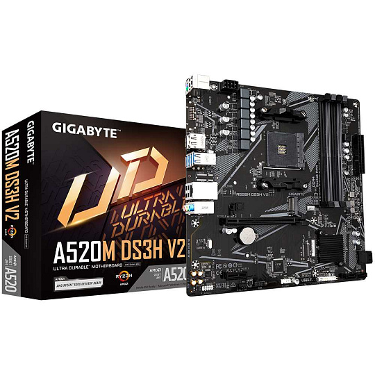 GIGABYTE MB Sc AM4 A520M DS3H V2, AMD A520, 4xDDR4, 1xHDMI, 1xDP, mATX