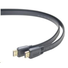 PREMIUMCORD HDMI High Speed + Ethernet plochý kabel, zlacené konektory, 1m PREMIUMCORD HDMI High Speed + Ethernet plochý kabel, zlacené konektory, 1m