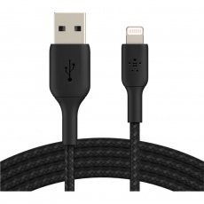 Belkin BOOST Charge Braided Lightning/USB-A odolný kabel, 2m, černý