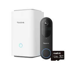 REOLINK bezpečnostní video zvonek D340B + Hub 1 + 128GB microSD