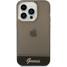 Guess PC/TPU Camera Outline Translucent kryt iPhone 14 Pro černý