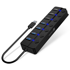 CONNECT IT USB Hub Mighty Switch 2, 4xUSB 3.0, 3xUSB 2.0, externí, černá CONNECT IT USB Hub Mighty Switch 2, 4xUSB 3.0, 3xUSB 2.0, externí, černá