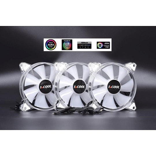 1stCOOL KIT AURA EVO CRYSTAL ARGB 3x Crystal White ventilátor + ARGB Nano řadič 1stCOOL KIT AURA EVO CRYSTAL ARGB 3x Crystal White ventilátor + ARGB Nano řadič