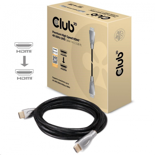 Club3D Kabel HDMI 2.0 Premium High Speed 4K60Hz UHD, 1m