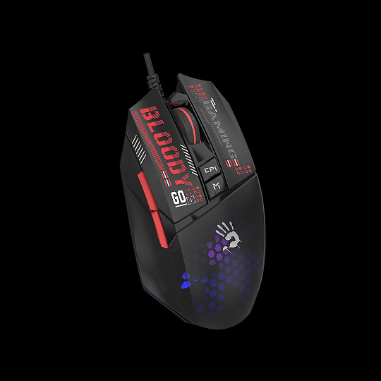 A4tech BLOODY W60 Max Mini, podsvícená herní myš, 12000 DPI, černá, USB A4tech BLOODY W60 Max Mini, podsvícená herní myš, 12000 DPI, černá, USB