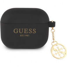 Guess 4G Charm Silikonové Pouzdro pro Airpods 3 černé