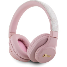 Guess PU Leather 4G Tone on Tone Script Logo BT5.3 Stereo Headphone růžové