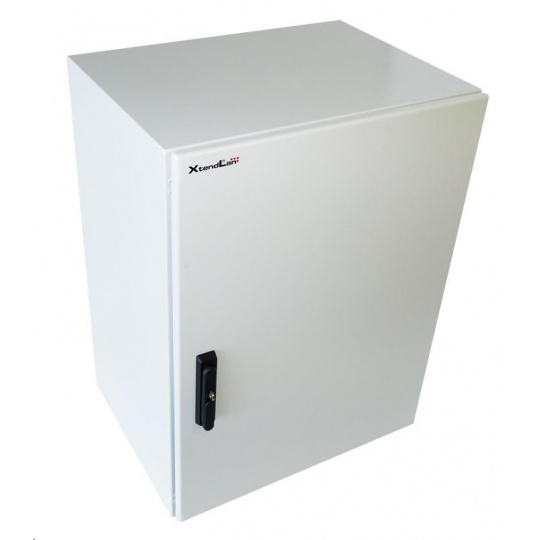 XtendLan 19" venkovní vodotěsný rozvaděč 17U krytí IP55, šířka 600mm, hloubka 450mm, nosnost 65kg, 3-bodový zámek, šedý