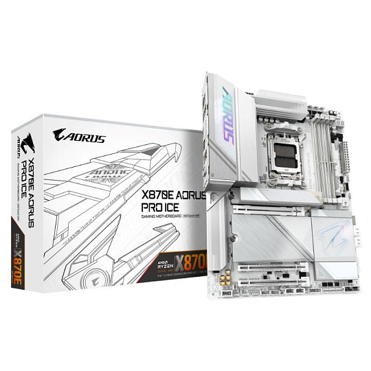 GIGABYTE MB Sc AM5 X870E AORUS PRO ICE, AMD X870, 4xDDR5, 2xHDMI, 2xUSB4, WiFi