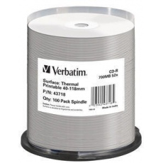 VERBATIM CD-R(100-Pack)Spindle/AZO/52x/700MB/Thermal Printable No ID Brand VERBATIM CD-R(100-Pack)Spindle/AZO/52x/700MB/Thermal Printable No ID Brand