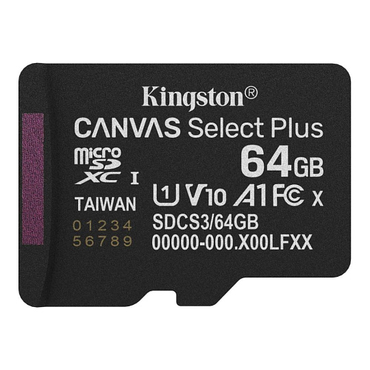 Kingston MicroSDXC karta 64GB Canvas Select Plus, U1, V10, A1 Kingston MicroSDXC karta 64GB Canvas Select Plus, U1, V10, A1