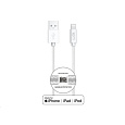 WG - Datový kabel Lightning MFI na USB-A, 1 metr, 2,4A , bílá