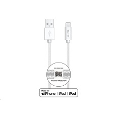 WG - Datový kabel Lightning MFI na USB-A, 1 metr, 2,4A , bílá