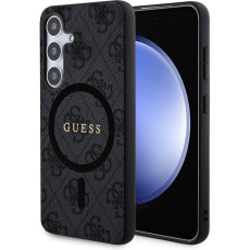 Guess PU Leather 4G Colored Ring MagSafe kryt Samsung Galaxy S24 černý