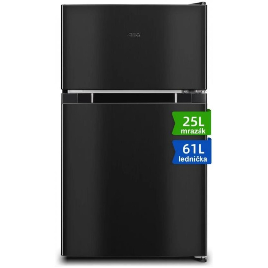 CHiQ kombi, mrazák nahoře, 86l (L 61l, M 25l), LowFrost, tm. metal. + 12 let záruka na kompresor (bez registrace)