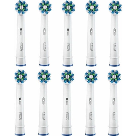 Oral-B Cross Action, náhradní hlavice 10 ks, bílé, oscilačně-rotační technologie, efektivní odstranění plaku Oral-B Cross Action, náhradní hlavice 10 ks, bílé, oscilačně-rotační technologie, efektivní odstranění plaku