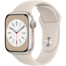 Apple Watch Series 8 41mm bílý hliník s hvězdně bílým sportovním řemínkem Apple Watch Series 8 41mm bílý hliník s hvězdně bílým sportovním řemínkem