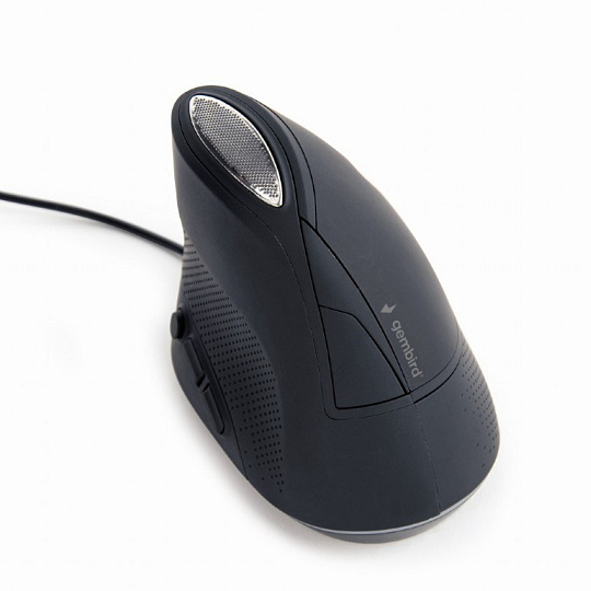 GEMBIRD myš MUS-ERGO-03, Vertikální - Ergonomická, drátová USB, podsvícená, šedá GEMBIRD myš MUS-ERGO-03, Vertikální - Ergonomická, drátová USB, podsvícená, šedá