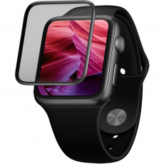 FIXED 3D tvrzené sklo s aplikátorem Apple Watch 44mm černé FIXED 3D tvrzené sklo s aplikátorem Apple Watch 44mm černé