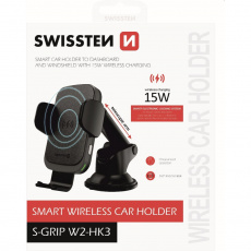SWISSTEN S-GRIP W2-HK3 Držák do auta s bezdrátovým dobíjením 15W černý SWISSTEN S-GRIP W2-HK3 Držák do auta s bezdrátovým dobíjením 15W černý