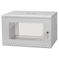 LEXI-Net 19" nástěnný rozvaděč Basic 6U, šířka 520mm, hloubka 450mm, skleněné dveře, bez zad, rozložený, šedý LEXI-Net 19" nástěnný rozvaděč Basic 6U, šířka 520mm, hloubka 450mm, skleněné dveře, bez zad, rozložený, šedý
