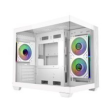 Cooler Master case Elite 481 Wood, ATX, Průhledná bočnice, 3x 120mm ARGB Fan, Bílá