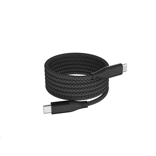 WG - Datový kabel Type-C to Type-C / 1m / 3A / 60W / Magnetický samonavíjecí / nylon braided / black