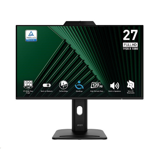MSI LCD PRO MP272PMG, 27" 1920x1080, IPS, 100Hz, 1ms, VESA 100x100mm, N/A, Black