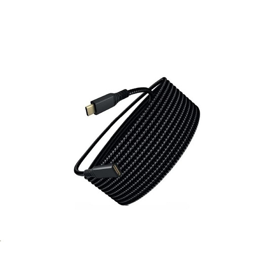 WG - Prodlužovací kabel USB-C (male) na USB-C (female), 2 metry, nylonový oplet, černá