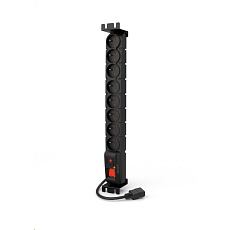 19" rozvodný panel ACAR 8x230V s IEC konektorem pro UPS, vypínač, indikátor napětí, přepěťová ochrana, kabel 1,5m