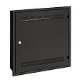 Solarix rozvaděč LC-18 do zdi s lištami 2U, 4U a 11U, 550x550 černá RAL9005 s rámečkem k zazdění LC-18-55-15-W-B