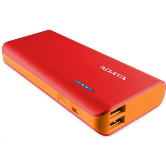 ADATA PowerBank PT100 - externí baterie pro mobil/tablet 10000mAh, červená/oranžová