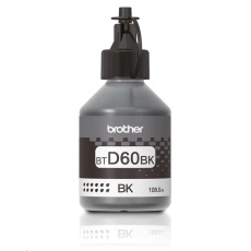 BROTHER INK BT-D60BK black pro T4xx, T5xx, T7xx, T9xx cca 6000 stránek, bezpigmentový - INKTANK