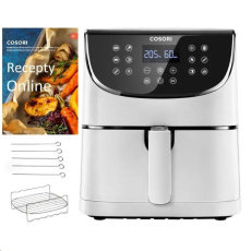 BAZAR Cosori CP158-AF PREMIUM –  5.5L horkovzdušná fritéza + 5x špíz a gril. rošt, white